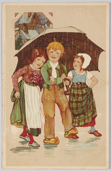 傘と子供たち（２）（美術絵葉書シリーズ１３１３）（外国製） / Children under an Umbrella (2) (Artistic Picture Postcard Series 1313) (Foreign-Made) image