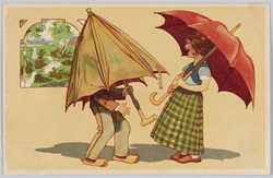 傘と子供たち（４）（美術絵葉書シリーズ１３１３）（外国製） / Umbrellas and Children (4) (Artistic Picture Postcard Series 1313) (Foreign-Made) image
