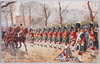 MILITARY IN LONDON, Dipping the Colours to Royalty The Gordon Highlanders lining Constitution Hill, Harry Payne. image