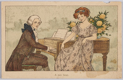 ピアノと貴族男女(外国製） / Aristocratic Man and Woman at a Piano  (Foreign-Made) image