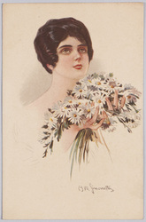 白い花束を持つ女性（外国製） / Woman Holding a White Bouquet (Foreign-Made) image