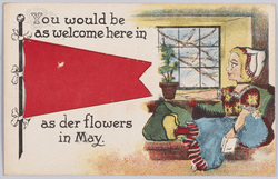 窓辺　Ｙｏｕ　ｗｏｕｌｄ　ｂｅ　ａｓ　ｗｅｌｃｏｍｅ　ｈｅｒｅ　ｉｎ　ａｓ　ｄｅｒ　ｆｌｏｗｅｒｓ　ｉｎ　Ｍａｙ．（Ｐｅｎｎａｎｔ　Ｓｅｒｉｅｓ　Ｎｏ．９１０．）（外国製） / By the Window, You Would Be as Welcome Here in as Der Flowers in May. (Pennant Series No. 910) (Foreign-Made) image