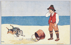 釣った魚を猫に取られる(外国製) / Cats Take the Fish He Has Caught (Foreign-Made) image