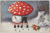 キノコの相合い傘(Serie 1091.)/Sharing a Mushroom Umbrella (Series 1091) image