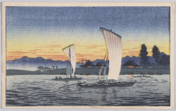 夕暮れの帆掛け船 / Sailboats at Sunset image