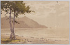 帆船を望む海岸(風景水彩画)/The Coast with a Distant View of Sailboats (Watercolor Landscape Painting) image