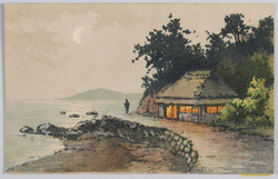 黄昏時の海辺(風景水彩画) / The Beach at Dusk (Watercolor Landscape Painting) image