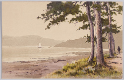 入り江の松(風景水彩画) / Pine Trees at the Inlet (Watercolor Landscape Painting) image