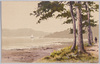 入り江の松(風景水彩画)/Pine Trees at the Inlet (Watercolor Landscape Painting) image