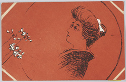 女学生と花 / Girl Student and Flowers image