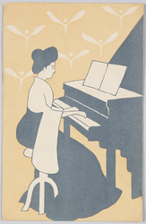 ピアノを弾く女性(「クリスマスエハガキ」より) / Woman Playing the Piano (from "Christmas Picture Postcards") image