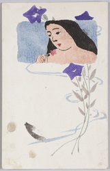 桔梗と女性 / Balloon Flowers and Woman image