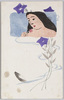 桔梗と女性/Balloon Flowers and Woman image