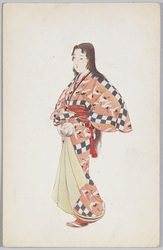 鞠を持つ和装女性 / Woman in Kimono Holding a Mari (Traditional Japanese Handball) image
