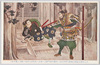 重太郎但馬国城之崎桂山明神社前ニ塙団右衛門直之ニ邂逅シ武術試合後永ク断金ノ交ヲ結ブ/In Front of the Katsurayama Myojin Shrine in Kinosaki, Tajima Province, Jutaro Happened to Meet Ban Daemon Naoyuki, and after a Martial Arts Match with Naoyuki, Had a Long-Term Close Friendship with Him image