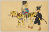 虎に跨るチャンバラの少年/Boy with a Toy Sword Riding a Tiger  image