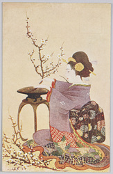 花を生ける和装女性 / Woman in Kimono Arranging Flowers image