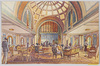 M. S. "CHICHIBU MARU"LOUNGE. DECORATED IN THE MODERN ENGLISH STYLE. CONVERTIBLE INTO A GRAND BALL-ROOM. A REGULAR STAGE IS PROVIDED FOR CINEMA SHOWS. THEATRICAL AND OTHER PERFORMANCES. image