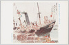 武藤夜舟大尉画「凱旋部隊を搭載せる運送船」/Transport Ship with the Triumphant Troops Aboard, Painted by Captain Mutō Yashū image