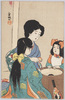 火鉢にあたる母娘 / Mother and Her Daughters Warming Themselves at the Brazier image