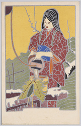井戸で水を汲む女性 / Woman Drawing Water from a Well image
