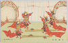 大礼紀念 太平楽之図 逓信省発行/Commemoration of the Enthronement Ceremony: Picture of the Taiheiraku Court Dance, Issued by the Ministry of Communications image