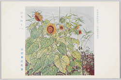 日本美術院第十一回展覧会出品 ひまわり(一) 山村耕花氏筆 / Work Exhibited at the 11th Japan Art Institute Exhibition: Sunflowers (1), by Mr. Yamamura image