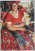 赤い服の娘 アルヒーポクA.E./Young Woman Dressed in Red, Arkhipov A.E., Oil Painting  image