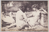 二人の裸婦と白鳥(外国製)/Two Nude Women and Swans (Foreign-Made) image