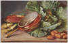 野菜と鍋(Raphael　Tuck＆Sons’”OILETTE”Serie”Gemuse－Stilleben”No.848)(外国製)/Vegetables and Pot (Raphael Tuck & Sons' 