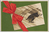 リボンとイノシシのカード(年賀状)/Card with Design of Ribbon and Wild Boars (New Year's Greeting Card) image