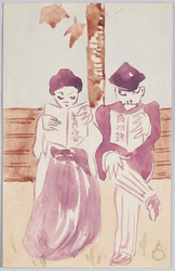 読書する男子・女子学生 / Male and Female Students Reading Books image
