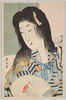 団扇を持つ洗い髪の女性/Woman with Freshly Washed Hair, Holding a Round Fan (Part of Nishiki-e) image