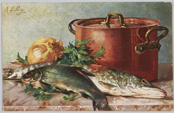 魚とタマネギと鍋(外国製) / Fish with Onion and Cookpot (Foreign-Made) image