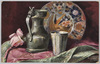 水差しとコップと絵皿(Raphael Tuck＆Sons’”OILETTE”Postcard 6161 ARTS AND CRAFTS.)(外国製)/Water Jug, Cup, and Decorated Plate (Raphael Tuck & Sons' ''Oilette" Postcard 6161 Arts and Crafts) (Foreign-Made) image