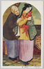猫を抱く女性と老婆(「金の星」エハガキ 岡本帰一筆)/Woman Holding a Cat and Old Woman (