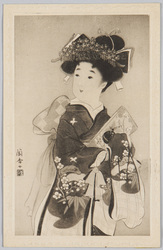 羽子板を持つ少女 / Girl Holding a Battledore (Part of Nishiki-e) image