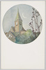 塔と三日月/Tower and Crescent Moon image