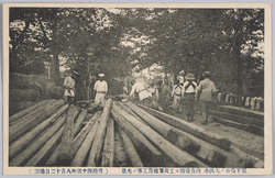 都下稀有ノ大洪水向島堤防ニ工兵隊複旧工事ノ光景 / Unusual Great Flood in the Capital: Scene of the Mukōjima Embankment Restoration Work by the Engineer Corps image