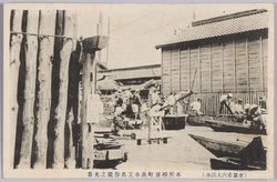(東京市内大洪水)本所柳原町出水工兵作業之光景 / (Great Flood in Tokyoshi) Flood in, Honjo Yanagiwarachō: Scene of the Work by the Engineer Corps image