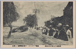 明治四十三年八月大出水向嶋サッポロビール会社前凄惨たる実況 / Great Flood of August 1910: Tragic Scene in Front of Sapporo Breweries, Mukōjima image