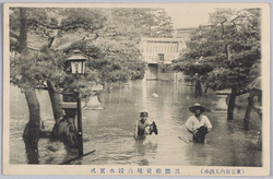 (東京市内大洪水)三囲稲荷境内浸水実況 / (Great Flood in Tokyoshi) Actual Scene of the Inundation in the Precincts of the Mimeguri Inari Shrine image
