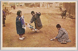 (日本風俗)子供遊戯凧上げ / (Japanese Customs) Children Flying Kites image