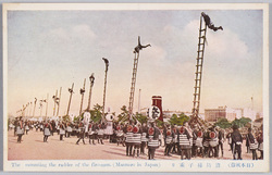 (日本風俗)消防梯子乗り / (Japanese Customs) Fire Ladder-top Acrobatics image