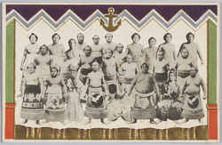 力士と行司(梅ヶ谷他) / Sumo Wrestlers and Referees (Umegatani and Others) image