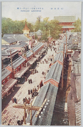 (帝都俯瞰)浅草仲見世並ニ仁王門ノ美観 / (Bird's-Eye View of the Imperial Capital) Beautiful Sight of the Asakusa Nakamise Shopping Street and Niomon Gate image