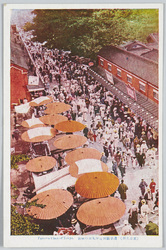 (東京名所)浅草観世音仲見世の雑沓 / (Famous Views of Tokyo) Crowded Nakamise Shopping Street at the Asakusa Kannon Temple image