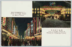浅草六区映画街のネオン仲見世の夜景 / Neon Lights on the Asakusa Rokku Cinema Street, Night View of the Nakamise Shopping Street image