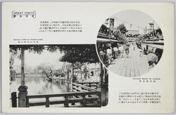  (東京名勝)　浅草仲見世　浅草公園池の端 / (Scenic Beauty of Tokyo) Asakusa Nakamise Shopping Street, Pondside in Asakusa Park image