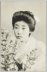 花と和装女性 / Woman in Kimono and Flowers image